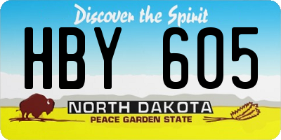 ND license plate HBY605