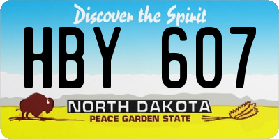 ND license plate HBY607