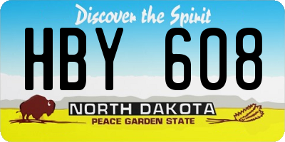 ND license plate HBY608