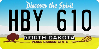 ND license plate HBY610