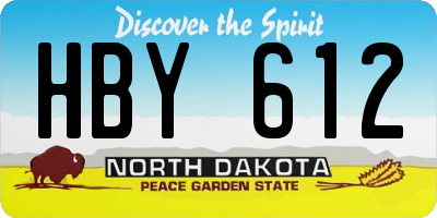 ND license plate HBY612