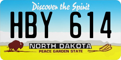 ND license plate HBY614