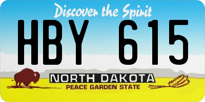 ND license plate HBY615