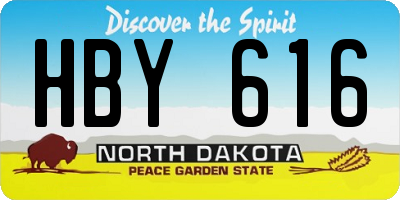 ND license plate HBY616