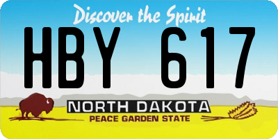 ND license plate HBY617