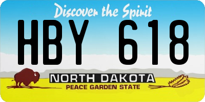 ND license plate HBY618