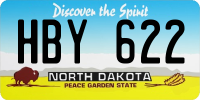 ND license plate HBY622