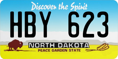 ND license plate HBY623