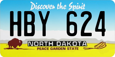 ND license plate HBY624