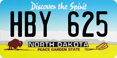 ND license plate HBY625