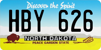 ND license plate HBY626
