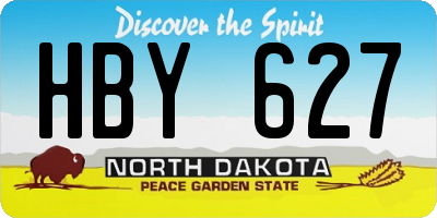 ND license plate HBY627