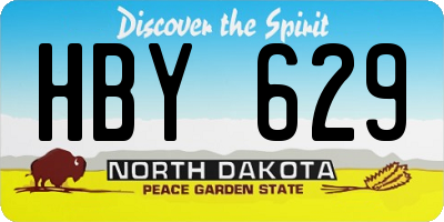 ND license plate HBY629