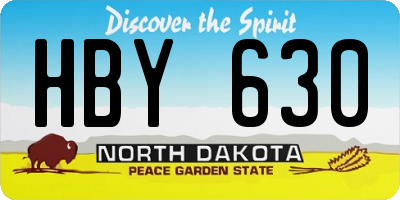 ND license plate HBY630