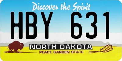 ND license plate HBY631