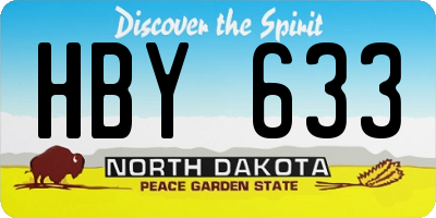 ND license plate HBY633