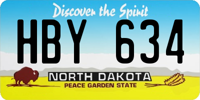 ND license plate HBY634