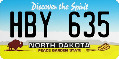 ND license plate HBY635