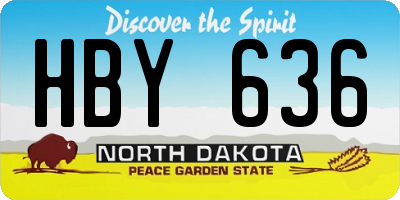 ND license plate HBY636