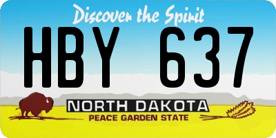 ND license plate HBY637