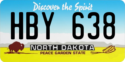 ND license plate HBY638