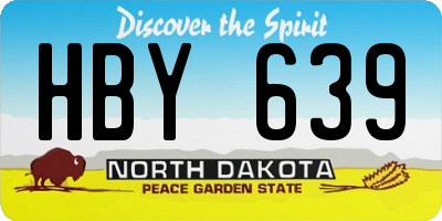 ND license plate HBY639