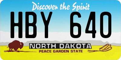 ND license plate HBY640