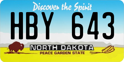 ND license plate HBY643