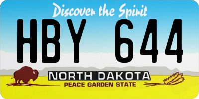 ND license plate HBY644