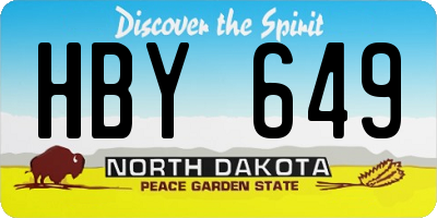 ND license plate HBY649