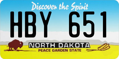 ND license plate HBY651