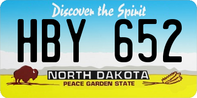 ND license plate HBY652