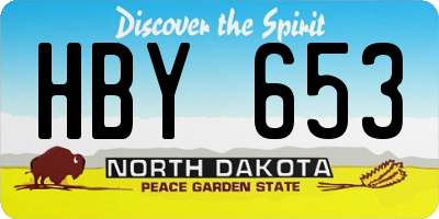 ND license plate HBY653