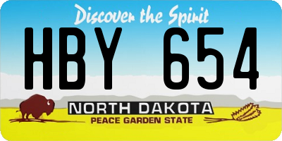 ND license plate HBY654