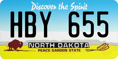 ND license plate HBY655