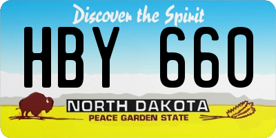 ND license plate HBY660