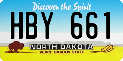 ND license plate HBY661