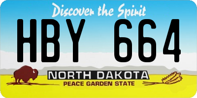 ND license plate HBY664