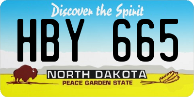 ND license plate HBY665