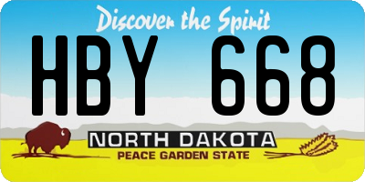 ND license plate HBY668