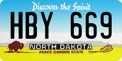 ND license plate HBY669