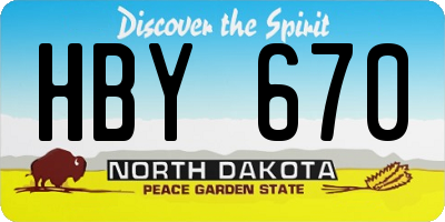 ND license plate HBY670