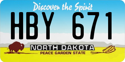 ND license plate HBY671