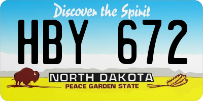 ND license plate HBY672