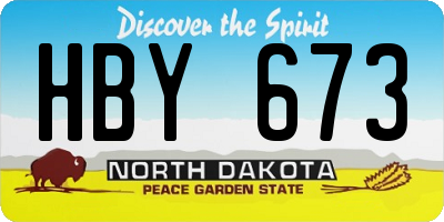 ND license plate HBY673