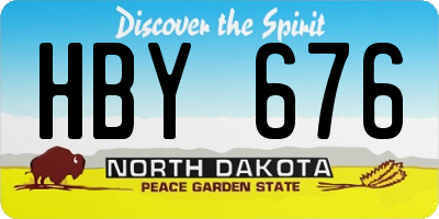 ND license plate HBY676