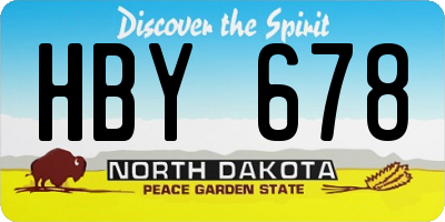 ND license plate HBY678