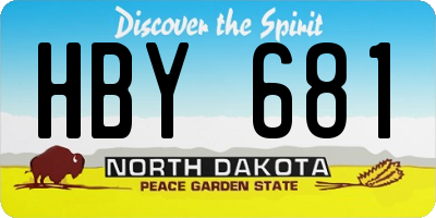 ND license plate HBY681