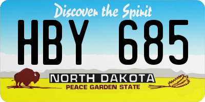 ND license plate HBY685