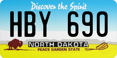 ND license plate HBY690